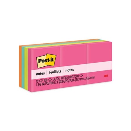 3M Post-it Notes, 1-1/2inx2in, 12PK 653AN